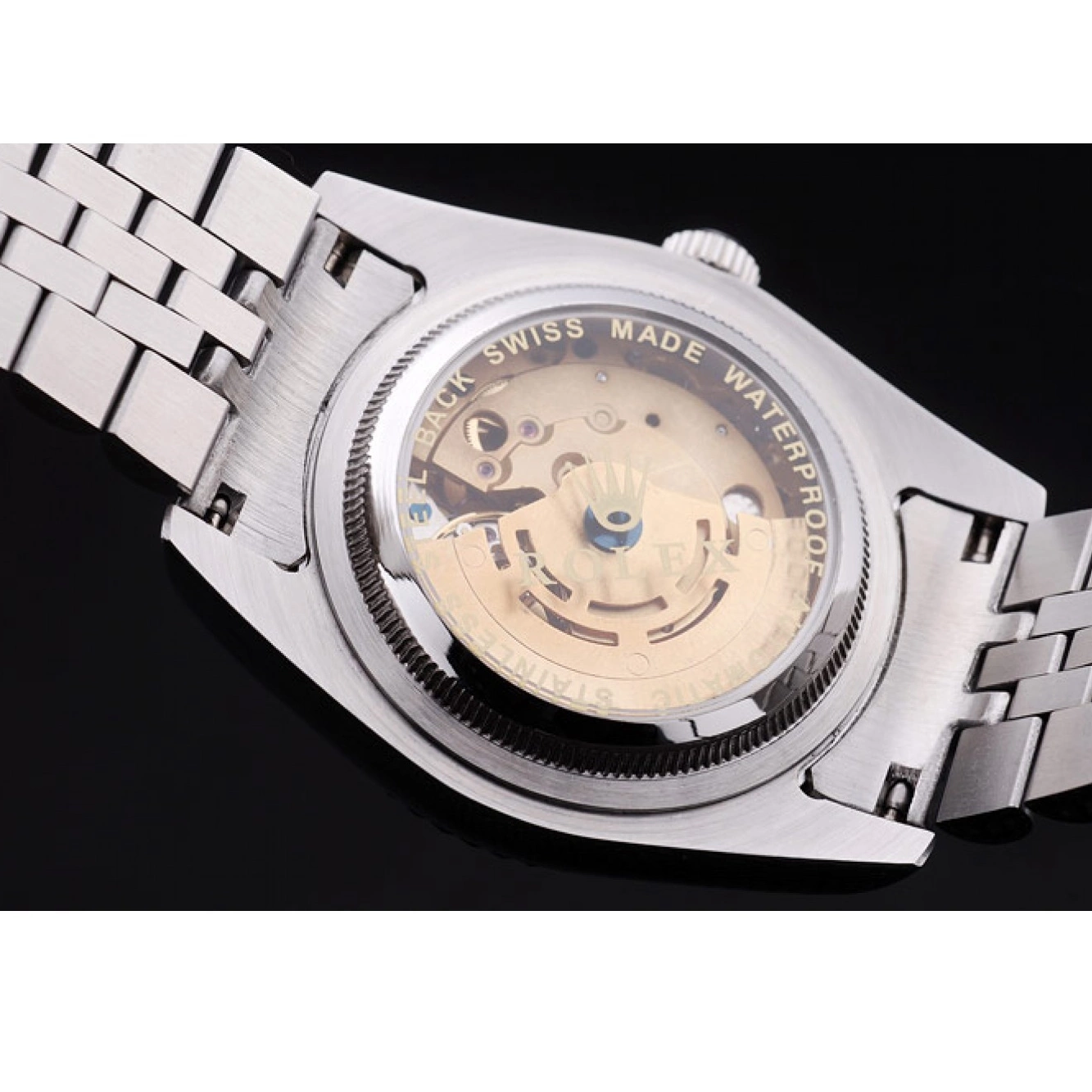 Aaa replica Ribbed Diamonds Datejust Black 7456 Dial Rolex Bezel 0803